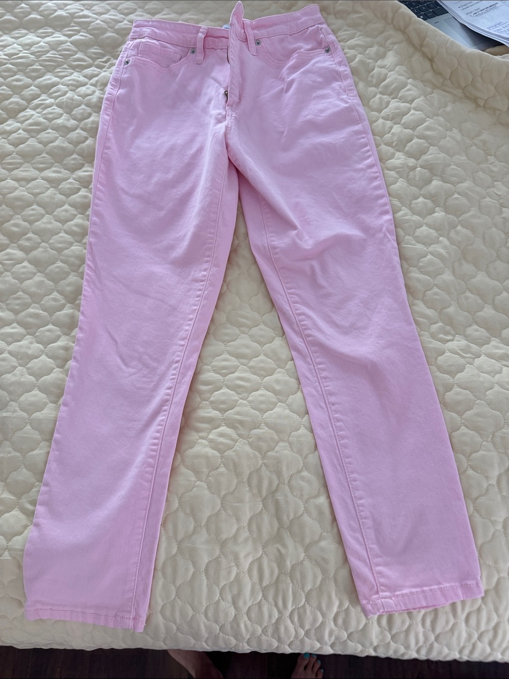 crown & ivy Light Pink Straight-Leg Jeans
